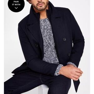 Kenneth Cole New York Black Pea Coat